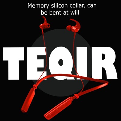 TEQIR 24Hours Woking BT 5.1 HiFi Deep Bass Sports Wireless Hang Neck Magnet Headsets Bluetooth Gaming Headset(Red, In the Ear)