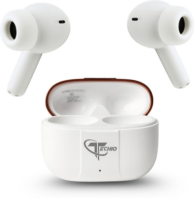 Techio BassPro Ultra 13mm Driver MaxX with HiFi Stereo and Mega Bass 40Hr Playback Bluetooth(White, True Wireless)