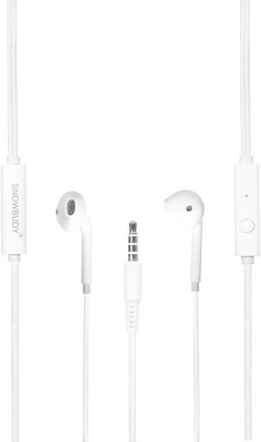 snowbudy T20T Earphones 3.5Mm Jack Wired with Mic white Good Work Wired Headset(White, In the Ear)