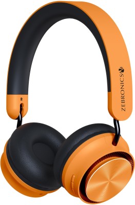 ZEBRONICS Zeb-Bang Pro Bluetooth Headset(Orange, On the Ear)
