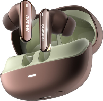 Number Navo Buds N1 w/ 100Hrs Playtime, 4Mic ENC, Dual Pairing, High Bass,Fast Charge Bluetooth(Choco Brown, In the Ear)