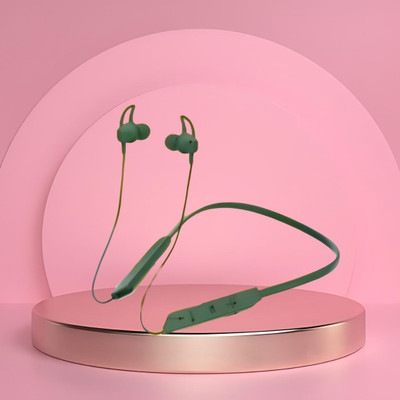 Clairbell BT Max Bluetooth Neckband Lightweight, Wireless Noise Cancellation with Mic O126 Bluetooth(Green, In the Ear)