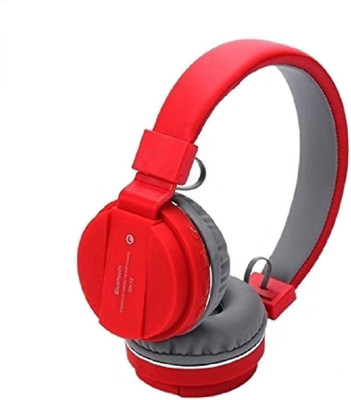 Glatoxi FOLDABLE BLEUTOOTH WIRELLES HEADSET Bluetooth(Red, On the Ear)