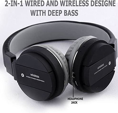 YAROH E3_SH-12 Wireless Bluetooth Over the Ear Headphone with Mic Bluetooth(Multicolor, On the Ear)