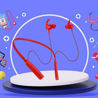Clairbell 235Pro Bluetooth Neckband Noise-Cancelling True Wireless in-Ear & MicrophoneT365 Bluetooth(Red, In the Ear)