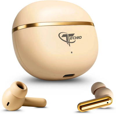 Techio ION HIGH BASE EARBUDS Bluetooth(White, In the Ear)