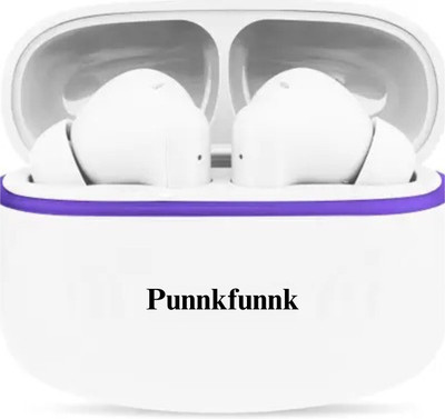 PunnkFunnk Fusion XII Grey Wireless Earbuds with Deep Bass & Long Battery Life Bluetooth(White, In the Ear)