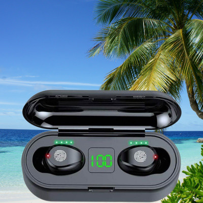 FRONY R44_F9 Wireless Earbuds with Bluetooth 5.0 & Digital Display Bluetooth(Black, In the Ear)