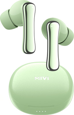Mivi DuoPods K7 Metallic Finish,AI ENC,50H Playtime,Low Latency Gaming,Rich Bass,5.3 Bluetooth Headset(Mint Green, In the Ear)