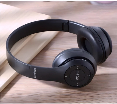 house of common Folding Headphones Bass Wave Signature Sound_7T Bluetooth & Wired(Black, On the Ear)