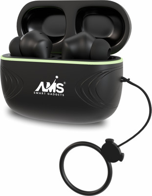 AAMS AirDoze Music with Game Mode(45ms), Quad Mic ENC, 40 Hours Playback & LED Lights Bluetooth Gaming(Black, True Wireless)