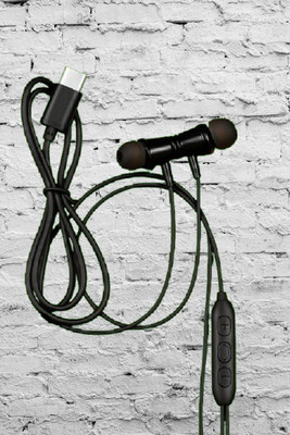 RSTEQ C Type Earphone Dolby Sound | ENC Mic | Mag Buds Wired Gaming(Black, In the Ear)