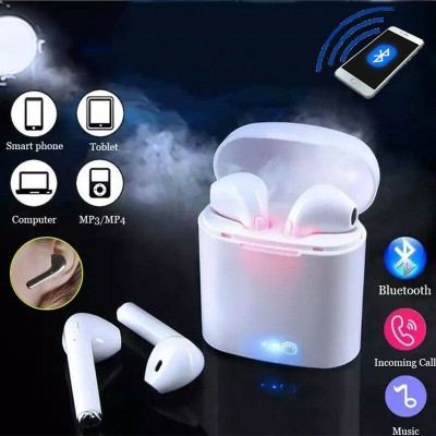 Gadget Master Bluetooth Earphone with Mic HEADPHONE Bluetooth Headset (White, In the Ear)6 Bluetooth Headset(White, In the Ear)