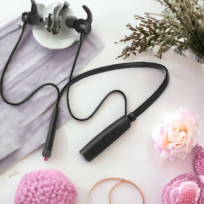 GPQ STORE Rokerz 235 Pro Wireless Bluetooth Neckband(0.4374 Bluetooth(Black, In the Ear)