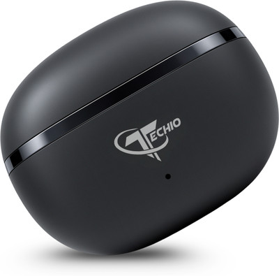 TECHIO MegaBass Earbuds, 40Hr Battery, 13mm Drivers,,Quad-Mic Bluetooth(Black, True Wireless)
