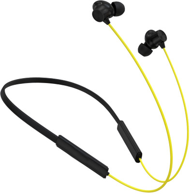 Rueqn Buds Wireless 3 Upto 60H Playtime*, ENC, Magnetic On/Off Neckband Headphon [YL9] Bluetooth(Yellow, In the Ear)