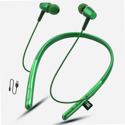TEQIR Running waterproof sports wireless neckband headphone earphones tws for sports Bluetooth Gaming Headset(Green, In the Ear)