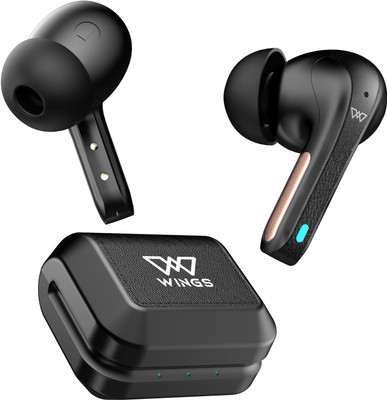 WINGS Flobuds 300 Made In India TWS Earbuds with Leather Look Finish, Smart ENC,BT 5.3 Bluetooth(Black, True Wireless)