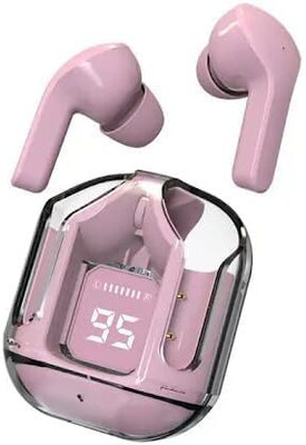 TARECON Ultra Pod Max Bluetooth 5.3 TWS Earbuds Transparent Design,Fast Charging Bluetooth(Pink, In the Ear)