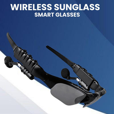 GUGGU Sunglass with (Bluetooth Earbuds) Music and bluetooth headset and micY58 Bluetooth(Black, On the Ear)