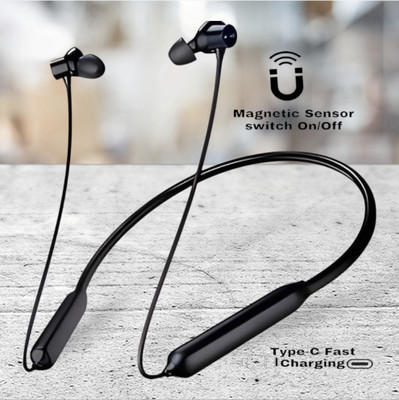 house of common 48 Hours Playtime Bluetooth Wireless Neckband Headphones Earphone_WG Bluetooth & Wired(Black, In the Ear)