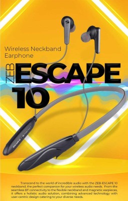 ZEBRONICS ZEB-ESCAPE10 Wireless Neckband Bluetooth Headset(Grey, In the Ear)