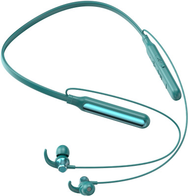 Rueqn Neckband In Ear 48Hours Playback Active Noise cancellation Splash & Sweat Proof Bluetooth Gaming(Green, In the Ear)