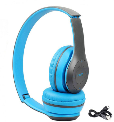 Worricow Hot sale Thunder Bass Over the head Bluetooth Headset Bluetooth Headset Bluetooth(Blue, On the Ear)