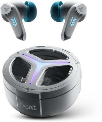 boAt Immortal 171 w/ Beast Mode(40ms Low Latency), 40 Hours Playback & RGB Lights Bluetooth(Grey, True Wireless)