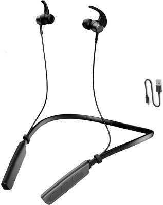 ZTNY 30 Hours Playtime, Magnetic Earbuds, Dual Pairing and IPX6 Rated, with Mic Bluetooth Headset(Black, In the Ear)