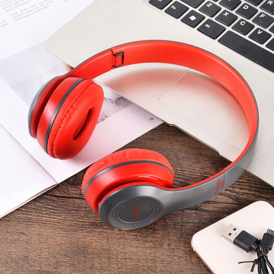 TABARET Best Quality Wireless Earphone Portable ,Mic,SD Card Support Bluetooth Headphone Bluetooth(Red, On the Ear)
