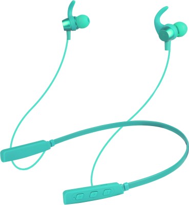 IZWI Club Series In-Built MIic,Upto 35Hour Playtime Wireless Neckband v5.0 Bluetooth Bluetooth Headset(GREEN 35HOUR BATTERY BACKUP, In the Ear)