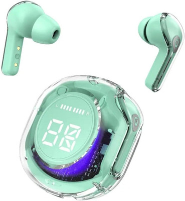 Kizzy Transparent Earbuds/TWS/buds Calling earbuds ASAP Bluetooth Gaming(Green, True Wireless)