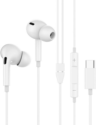 uddo AUDIBAL Wired Type C Earphones with Mic For All Type C phone | ENC | Deep Bass Wired(White, In the Ear)