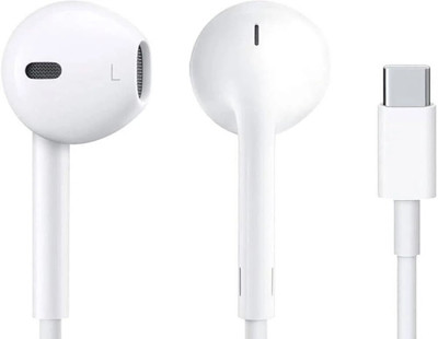 JAZX Type-C Wired Earphone /Headphones with mic (Compatible for Phone 1/Phone 2) Wired(White, In the Ear)