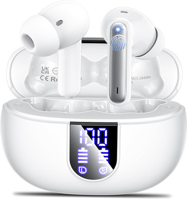 BjOrk YO-TWS In-Ear Earbuds Wireless Noise Cancellation, Quad Mic Bluetooth Bluetooth Gaming(White, True Wireless)