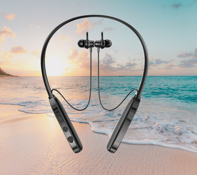 Seashot P-1 Wireless Neckband With Bluetooth V5.0, 5H Playback, Ipx4 Water-Resistant Bluetooth(Black, True Wireless)