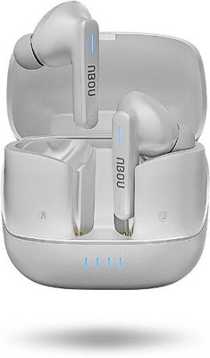 renotch Topper Series J23 Wireless v5.3, IPX5, 360 Hr Standby Time, AI & ANC Enable Bluetooth(White, In the Ear)
