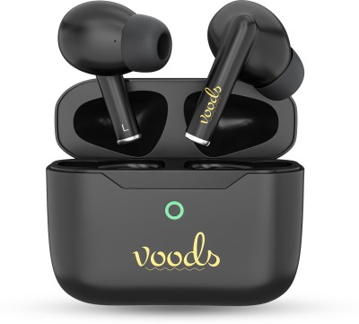 Voods V airbuds - Active Wireless Earbuds with 70hrs Playback, Quad Mics, Quick charge Bluetooth(Black, In the Ear)