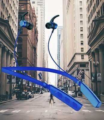 GPQ STORE Rokerz 235 Pro Wireless Bluetooth Neckband(B.0.396 Bluetooth(Blue, In the Ear)
