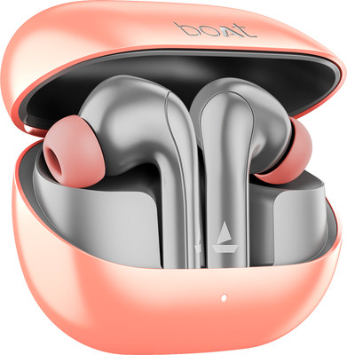 boAt Airdopes 155 w/ 40 hrs Playtime,In-Ear Detection,Quad Mics ENx Tech,ASAP Charge Bluetooth(Hot Rouge, True Wireless)
