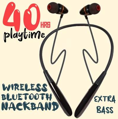 RARIBO 40 Hours Playing Time Dual Pairing Bluetooth Neckband Fast Charging Bluetooth Headset