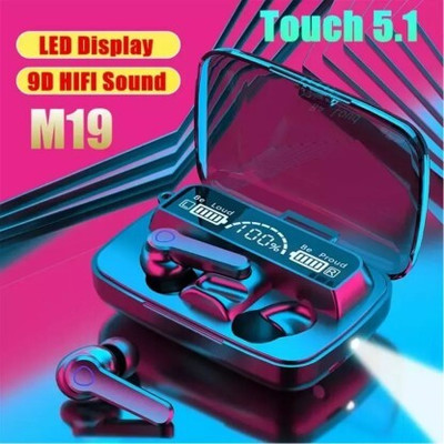 Jeevan jyoti agency M19 Wireless Touch Control LED Digital Display Earbuds with Powebank K6 Bluetooth(Black, In the Ear)