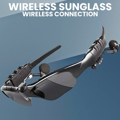 GUGGU Sunglass with (Bluetooth Earbuds) Music and bluetooth headset and micY459 Bluetooth(Black, On the Ear)