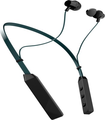 IZWI NB-53 100Hrs Standby Playtime Nois Cancellation Bluetooth Neckband headphones Bluetooth Gaming(Green, In the Ear)