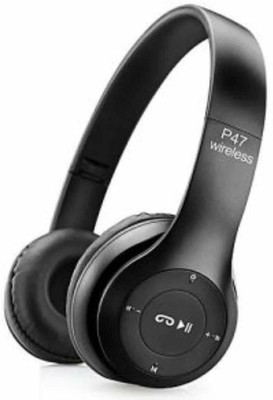 Glatoxi foldable Bluetooth headset Bluetooth & Wired(Black, On the Ear)