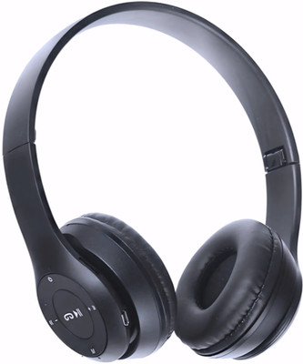 GDS Comfortable Wireless Headphones with Mic for All-Day Listening._HO Bluetooth & Wired(Black, On the Ear)