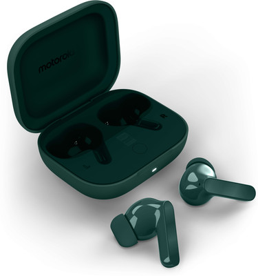MOTOROLA Moto Buds Bass |Hi-Res Audio & LDAC | 12.4mm drivers |50dB True ANC | 6 Mic Bluetooth(Green, True Wireless)
