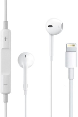 Vntex Earphone Active Noise Compatible for iPhone 13, 12, 11, 11 Pro, 12, Xs, Xs Max Wired Headset(White, In the Ear)