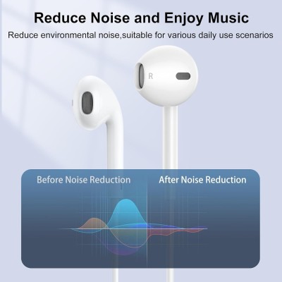 MARS IPhone Wired Earbuds With MIc for iPhone 14/14 Pro/13/12/11/XR/XS/8/7 Wired Headset(White, In the Ear)